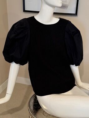 By Anthropologie brand black top shirt blouse Size L ( 12 14) New NWT MINT!